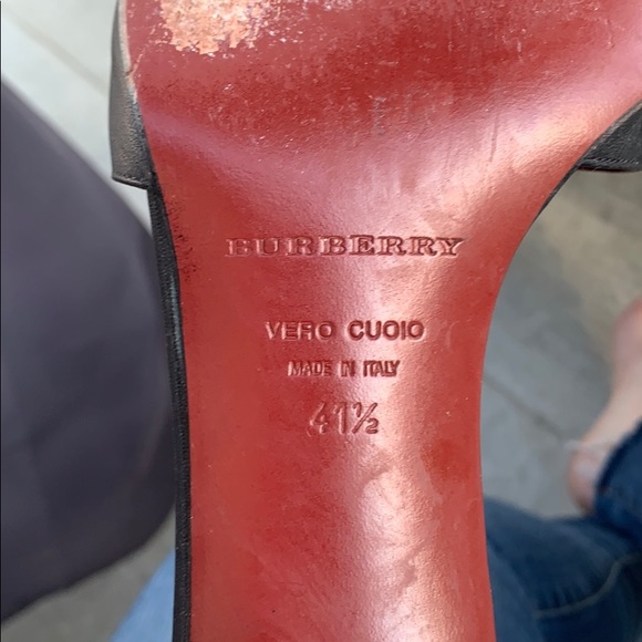 Vintage Black Burberry Square Toe Heels Sz 41.5 - Picture 6 of 6